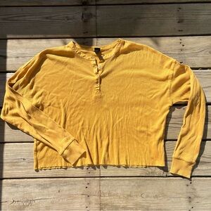 Wild Fable Mustard Yellow Henley Longsleeve